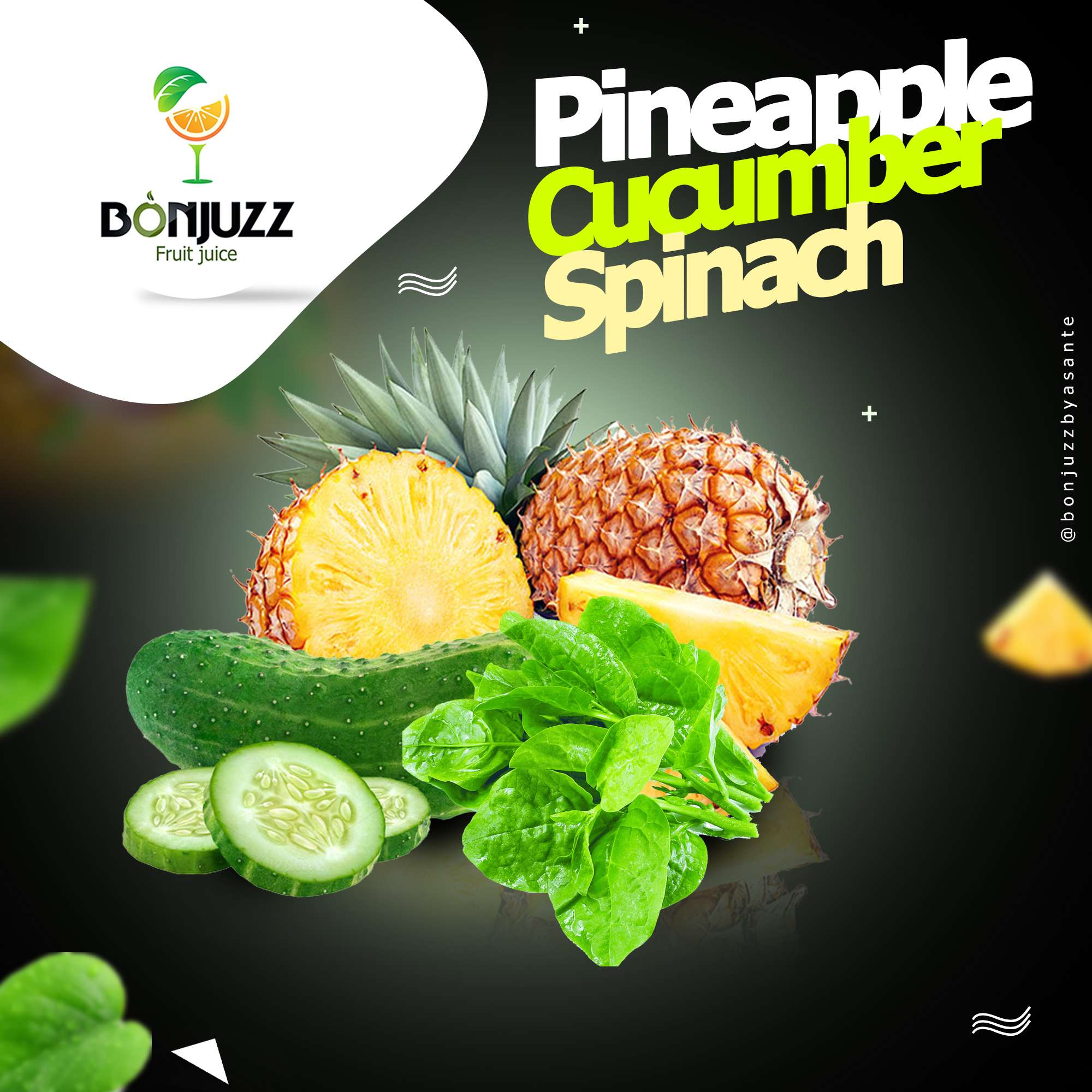 pineapple cucumber-spinach juice photo