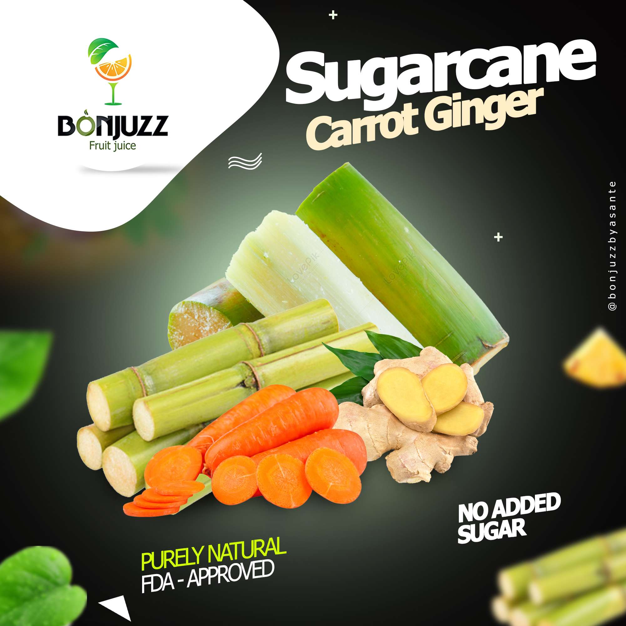 sugarcane carrot and ginger juice photo